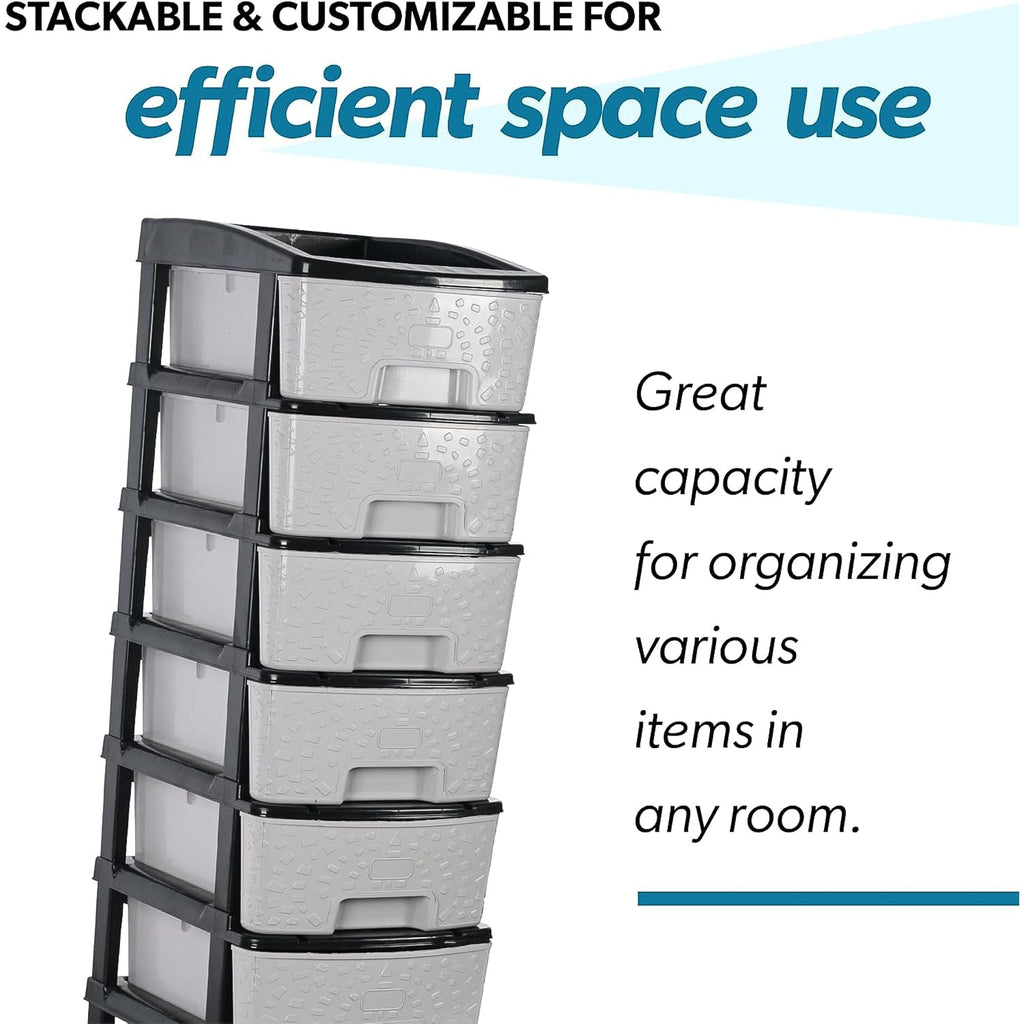 Stacked storage boxes