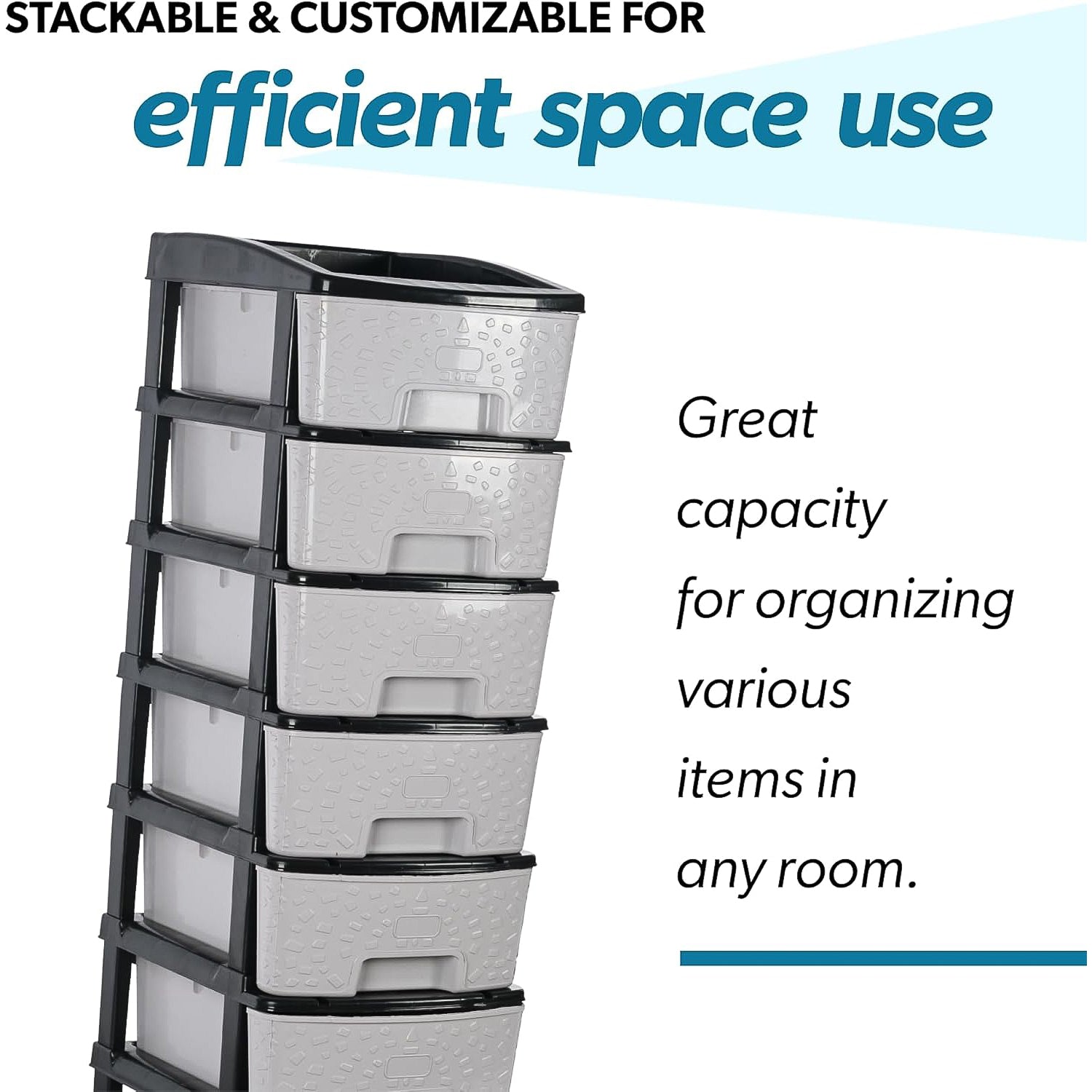 Stacked storage boxes