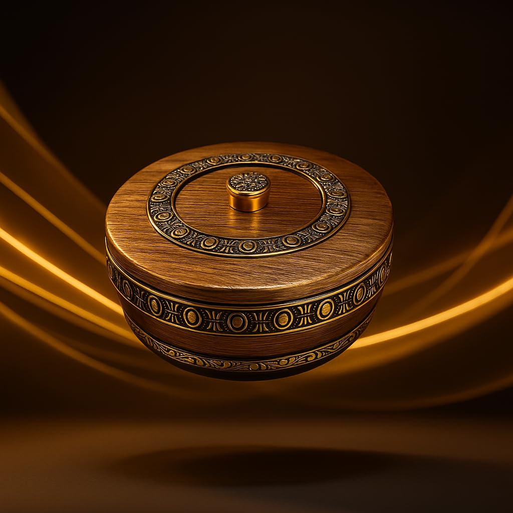 Revolving Dry Fruit & Snack Storage Box | 4-Section Multi-Purpose Container | Dry Food Organizer, Serving Platter & Gift Box for Home & Festive Use (Luxe)